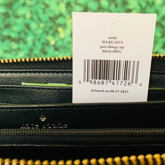 Kate Spade Jazz Things Up Cat Black Wallet - Picture 6 of 8